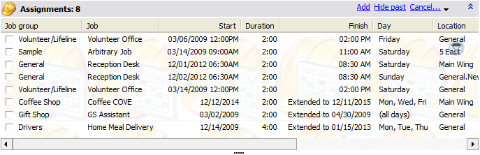 Assignment panel in the Profile Editor